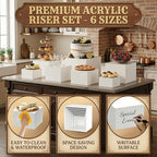 6 PCS Acrylic Buffet Risers Nesting Food Display Stands 10" to 5" - Image 3