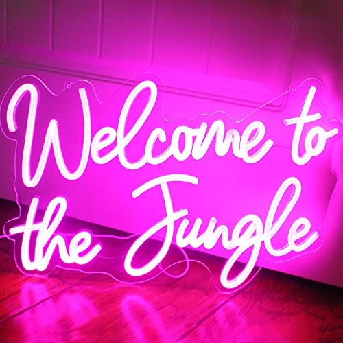 Welcome to the Jungle LED Neon Signs Pink Neon Lights for Wall Decor USB Light Up Sign For Garden Home Porch store Christmas Living Room Bar Decoration(16.5 * 11Inch) - Image 3