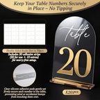 Crystal Clear Acrylic Wedding Table Numbers 1-20 Set, Self-Standing Modern Arched Signs for Reception Seating, Anniversary & Bridal Shower, Elegant Wedding Decor (5x7 Inches) - Image 7