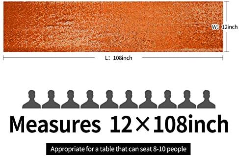 6PCS 12x108 Inch Sequin Table Runner Orange Glitter Table Runner for Party, Wedding, Bridal Baby Shower, Event Decorations（6PCS, 12x108 Inch, Orange） - Image 4