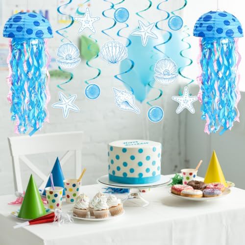 Whaline 30 Pcs 10'' Cartoon Sponge Themed Birthday Party Decor, Jellyfish - Image 6