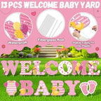 13 Pcs welcome Baby Yard Signs with Stakes 15in Baby Shower Yard Sign, Pink - Image 3