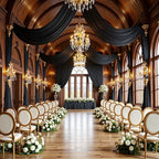 20ft x 15ft Black Backdrop Curtains for Wedding Parties, 4 Panels Wrinkle Free Fabric Drapes Photo Backdrop for Baby Shower Birthday Stage Reception Lobby Decoration - Image 5