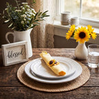 30 Set Sunflower Pre Rolled Napkins with Plastic Silverware - Image 6