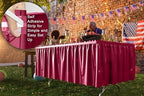 Exquisite Burgundy Table Skirt 6 Pack - Disposable Plastic Table Skirts for Rectangle Tables 6ft 8ft & Round Tables - 29in x 14ft Self-Adhesive Strip - Birthday Wedding Gender Reveal Decor - Image 4