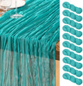 DeZerlor Teal Green Cheesecloth Table Runners 10 Pack Summer Boho Runners by DeZerlor