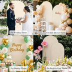 Beige Arch Backdrop Cover 7.2FT 6FT Wedding Arch Covers Stretchy Backdrop Set of 2 for Baby Shower Birthday Wedding Party Decoration (Beige, 7.2FT & 6FT) - Image 5
