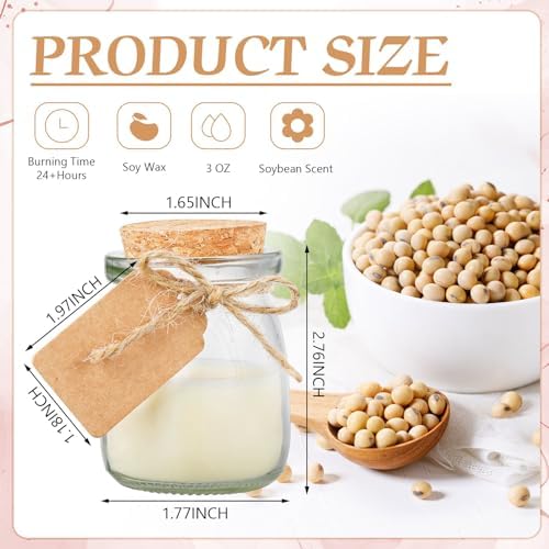 MTLEE 50 Pcs Wedding Jar Candles for Guests Wedding Candle Gift Natural Wax Candles with DIY Tag Cards for Bridesmaid Baby Shower Party Favors Home Supply Decor, Scents of Soybean - Image 2
