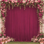 10x10ft Burgundy Backdrop Curtain for Wedding Parties Wrinkle Free Fabric Maroon Drapes Backdrop Decoration for Baby Shower Birthday Photography Decoration 2 Panels, 5ft x 10ft - Image 3
