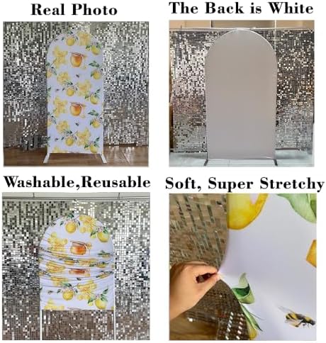 Honey Bee Arched Fabric Backdrop Covers Honey Honeycomb Arch Stand Cover for Baby Shower Birthday Decoration(Only Cover) - Image 6