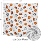 Sweet Jojo Designs Baby Muslin Swaddle Blankets (Sports Theme) - 47x47 for Newborn Boys Nursery, Lightweight 100% Cotton Blanket (Watercolor Vintage Sport Themed, Soccer, Football Baseball Basketball) - Image 4