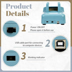 Audio Guest Book Wedding Phone,32GB Memory Customized Audio Messages, Volume Adjustable, with Message Replay Feature, Suitable for All Kinds of Party(Art Deco, Fresh-Blue) - Image 6