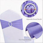 Pack of 50 Spandex Lavender Chair Sashes Bows, Chair Bands Silver Buckles - Image 4