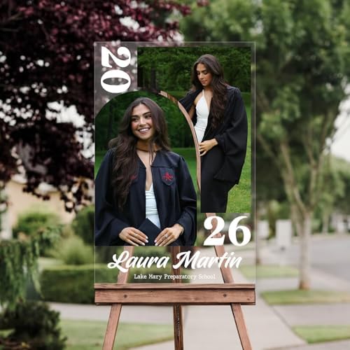 Custom Class of 2026 Graduation Yard Sign with Photo – Personalized Clear Acrylic Senior Yard Sign for High School Graduation Party Decorations, Outdoor Yard Decor - Image 2
