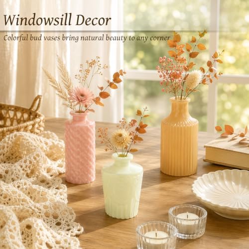 TBWIND 24 Pcs Colorful Glass Bud Vase Set，Small Flower Vases - Image 4