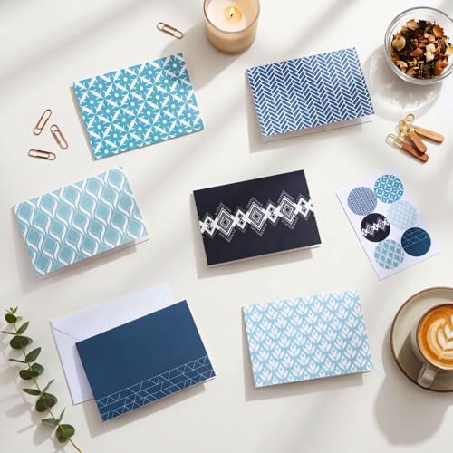 Gueevin 198 Pcs Blank Cards with Envelopes & Stickers Bulk 3.5" x 5" Greeting Cards Geometric Designs Thank You Notes with Blank Inside for Wedding, Baby Shower, Birthday, Graduation, Most Occasions - Image 2