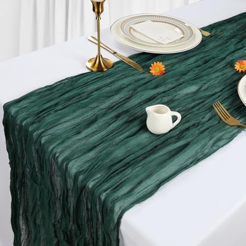 12 Pack 35 x 120 Inch Emerald Green Table Runner Cheesecloth 10Ft - Image 3
