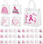 Canchiing 30 Pcs Breast Cancer Awareness Clear Gift Bags with Handles Reusable Pink Ribbon Treat Bags PVC Gift Wrap Totes for Breast Cancer Survivor Party Favor Items Accessories, 7.9 x 7.9 x 3.1 by Unknown