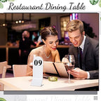 Remerry 50 Pcs Table Numbers 1-50 Acrylic Double Sided Number Cards for Restaurant Acrylic Tent Table Holders Tent Cards Wedding 2.36 x 6.3 Inch (White) - Image 6