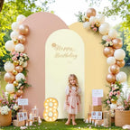 Ivory Arch Backdrop Cover 3 Set-8FT, 7.2FT, 6.6FT, Spandex Fitted Wedding Arch Stand Covers for Baby Shower Birthday Party Bridal Shower Wedding Photo Balloon Arch Stand Background Decorations - Image 3
