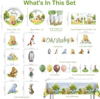 343PCS Xynic Classic Bear Baby Shower Decorations Tableware Set, 50 Guests - Image 2