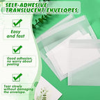 Sabary 50 Pcs Self AdhesiveVellum Envelopes Clear Envelopes, 4.7 x 6.5 Inch - Image 6