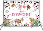 Cowgirl Baby Shower Backdrop 10x7ft Western Wild West Baby Shower Party Decorations Background A Little Cowgirl is On The Way Banner Photo Booth Props - Image 2