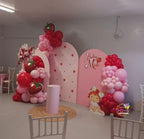 Strawberry Theme Arch Cover Chiara Backdrops Pink Stretchy Arched Stands Covers for Girls Baby Shower Birthday Wedding Decoration(Only Cover) - Image 4