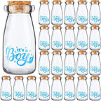 24 Pieces It's a Boy Baby Shower Party Favors Vintage Milk Favor Jars DIY Glass Milk Jars Bottles Blue Mini It's a Boy Sports Baby Shower Bottles with Cork for Guests Gender Reveal Centerpiece Decor by Nuogo