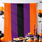 Halloween Backdrop Curtain - 10×10ft Black Orange Purple Party Background Decor for Spooky Parties, Photo Booths, Home Haunted House, Reusable Holiday Wall Decoration for Adults Teens - Image 6