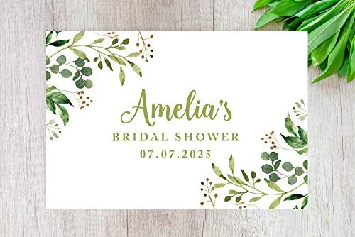 Andaz Press Custom Personalized Disposable Paper Placemats, 12 x 18 Inch, Set of 25, Custom Bridal Shower Greenery, Tableware, Dining, Tabletop, Table Setting for Wedding, Bridal Shower - Image 2