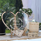 Wedding Guest Book Alternative,with Box and Small Hearts,Personalized Heart Drop Guest Sign for Rustic Wedding Decorations,Anniversary (style9, Heart) - Image 6