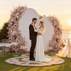 SuuWoee Wedding Arch Backdrop Stand Set of 2 With White Cover (6FT+5FT) - Image 3