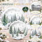 Honeydak 210 Pcs Christmas Tree Paper Plates Napkins Party Supplies - Image 4