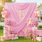 50x12ft Pastel Pink Backdrop Curtain for Wedding Party 10 Panel 5×12FT Tall - Image 6