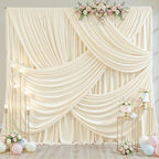 20ft x 10ft Wrinkle Free Champagne Wedding Backdrop Curtains for Party Bridal Shower Reception Decorations Champagne Fabric Curtain Backdrops Drapes for Photography Baby Shower Birthday Background by Tao-GePartyDecorations