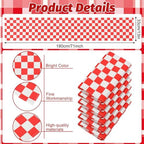 Lumina 6 Pcs Shes Ready to Pop Baby Shower Decorations Red and White Gingham Table Runner 71 x 13'' Red Buffalo Plaid Check Tablecloth for Gender Reveal Newborn Party Decorations - Image 2