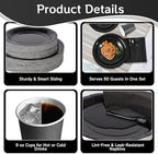 350 Pcs Black Disposable Plates and Napkins Tableware Set for 50 Guests - Image 6