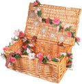 Geelin Wicker Wedding Card Basket with Lid Letter Flag Rustic,Pink by Geelin