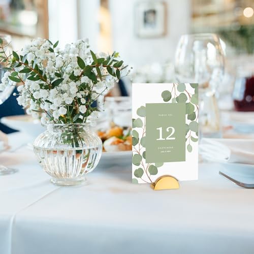 Vicenpal 20 Pcs Table Number Holders Acrylic Stands,Semicircular,Gold - Image 4