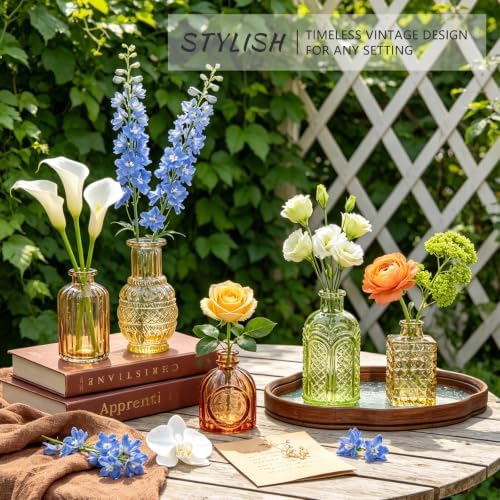 SUPMIND 16 Colored Glass Bud Vases, Small Flower Vase for Table Centerpiece - Image 5