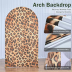 Leopard Print Arch Backdrop Cover Set, 7.2FT & 6FT Wrinkle-Free Spandex Fitted Chiara Backdrop Stand Covers for Baby Shower Birthday Party Wild Animal Theme Photo Booth Decor - Image 6
