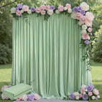 Wokceer Sage Green Backdrop Curtain Drapes for Parties, 2Pack 10x8FT by Wokceer