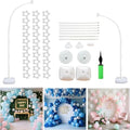 Balloon Arch Kit Stand with Base, 9Ft & 5.6Ft High Free Bending Half Arch Stand for Baby Shower Yard Decorations Wedding Birthday Party (No Balloons) by Unknown