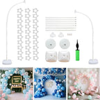 Balloon Arch Kit Stand with Base, 9Ft & 5.6Ft High Free Bending Half Arch Stand for Baby Shower Yard Decorations Wedding Birthday Party (No Balloons) by Unknown