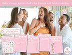 Party Hearty Baby Shower 5 Game Pack, Premium Thick Cardstock - Pink - Image 5