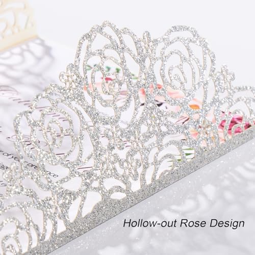 Silver Glitter Butterfly Laser Cut Wedding Invitation Accessories 50pcs - Image 5