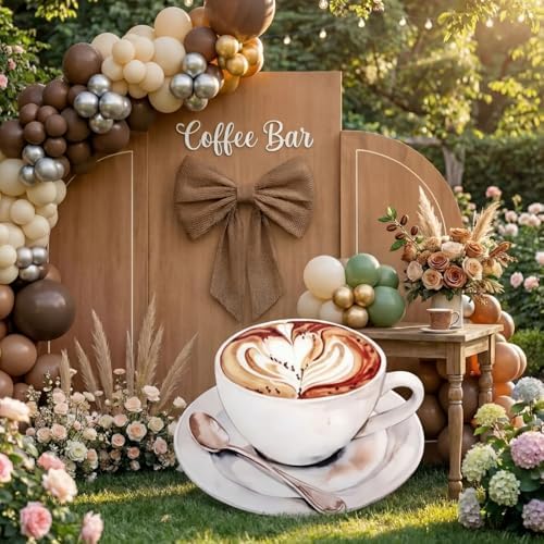Colingmill 3ft Love is Brewing Sign Bridal Shower Decorations Coffee Themed Party Decorations Coffee Cup Cardboard Cutout Photo Props Standup Backdrops for Gender Reveal Newborn Birthday Party - Image 3