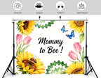 10x10ft Mommy to Bee Backdrop Floral Honeycomb Baby Shower Party Wildflower Bouquet Gender Reveal Sweet as Can Photography Background Party Banner Decorations Photo Studio Props - Image 4