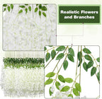 Alotiki White Wisteria Hanging Flowers, 75 Pack Fake Hanging Flowers - Image 5